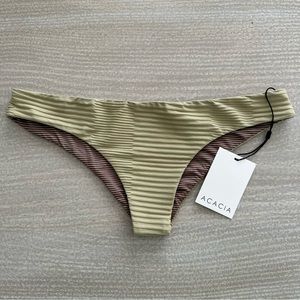 Acacia Swimwear Makai Dual Ribbed Bikini Bottom in Sage